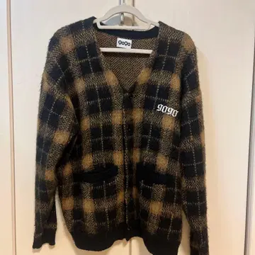 9090 체크 무늬 가디건