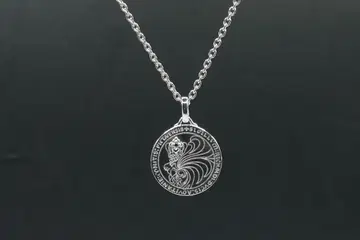 새상품 라이온 하트 하울 코인 목걸이 평면 디자인 지르코니아