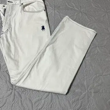 LUPO 화이트 스트레이트 청바지 DI 로고 포함