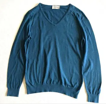 존스메들리 얇은 소재 니트 씨 아일랜드 코튼 블루 M 영국제