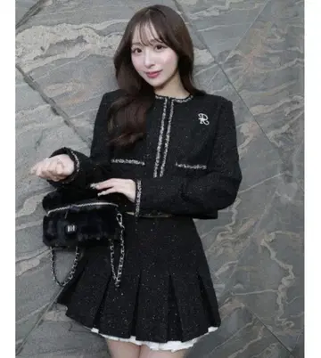 스커트FL 미사용 새상품 Darich 스팽글 트위드 자켓 세트