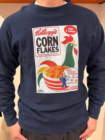 빔즈 BEAMS 켈로그 콘플레이크 트레이닝복 네이비 맨투맨