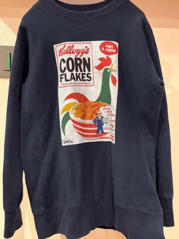 빔즈 BEAMS 켈로그 콘플레이크 트레이닝복 네이비 맨투맨