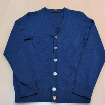 Rhascento 파랑 가디건 V넥 6버튼