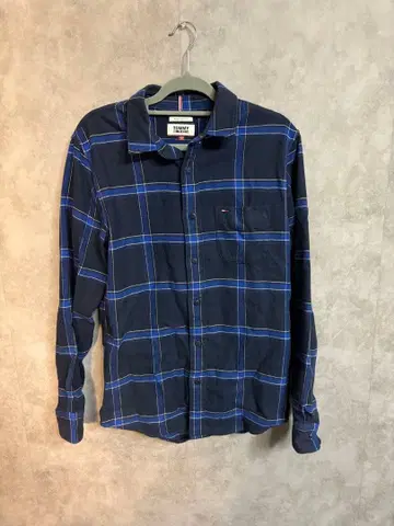 TOMMY JEANS 플란넬 셔츠 S 네이비/블루