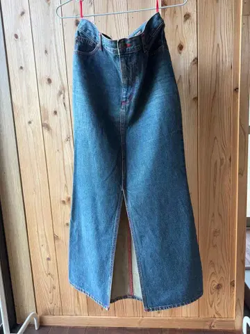 드래곤 데님 롱 스커트