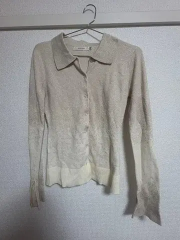 moussy 라메 믹스 베이지 그라데이션 폴로 니트