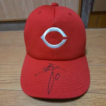 미즈노 레드 야구 모자 기무라 타쿠야 사인 포함 SizeS