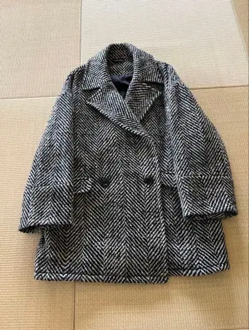 MAISON SPECIAL 헤링본 더블 브레스트 코트