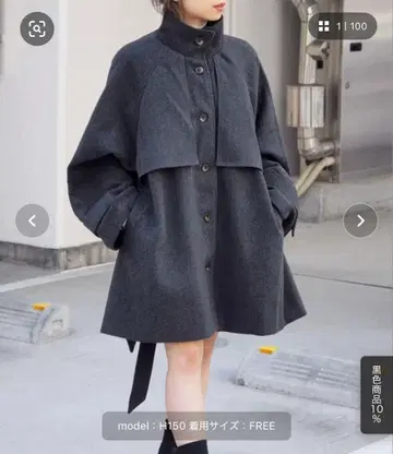 tiptop 미들 기장 트렌치코트 차콜 그레이