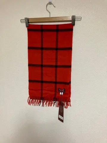 Joshua Ellis 캐시미어 머플러 빨간색 체크