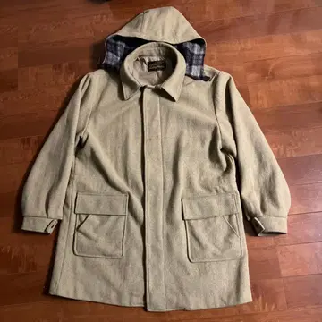 70년대 sLLBEAN 엘엘빈 울 코트 베이지 XL 후드 부착