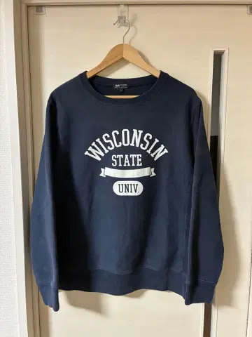 BEAMS 칼리지 맨투맨 리버스 위브