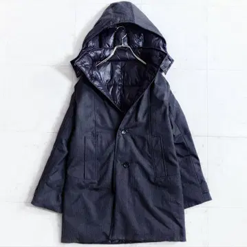 새상품급 갤러리 바이 울 다운 리버서블 후디드 코트 그레이/블랙