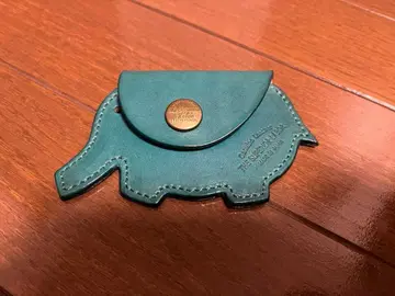 터콰이즈 가죽 상형문 코인 케이스
