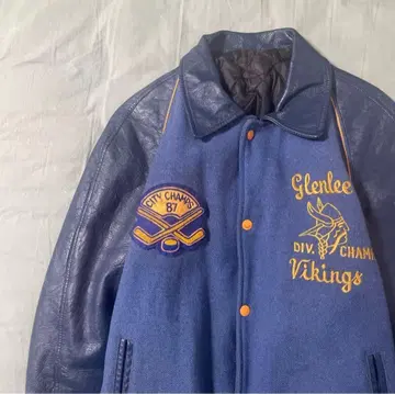 87제 레터드 충전솜 퀼팅 가죽 자켓