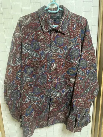 BEAMS HEART 보르도 페이즐리 무늬 L 사이즈 긴팔 셔츠