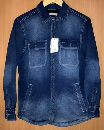 나노 유니버스 보아 부착 데님 셔츠 블루종