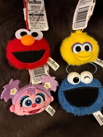 세서미 스트릿 복슬복슬 캐릭터 스트랩 4개 세트