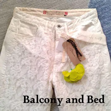 미사용 Balcony and Bed 레이스 크롭 소프트 데님