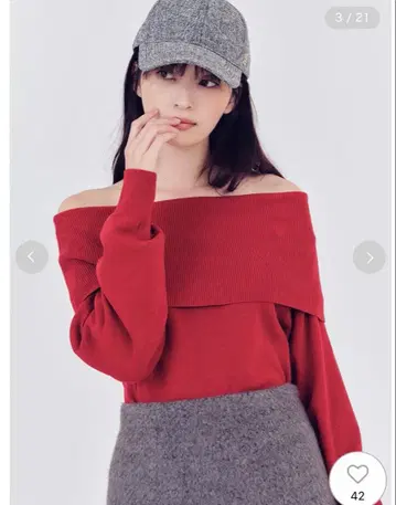 [ 미사용 새상품 ] FRAY I.D 와이드 칼라 오프숄더 풀오버