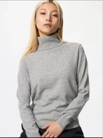UNIQLO 캐시미어 터틀넥 스웨터 그레이 M 사이즈 그레이