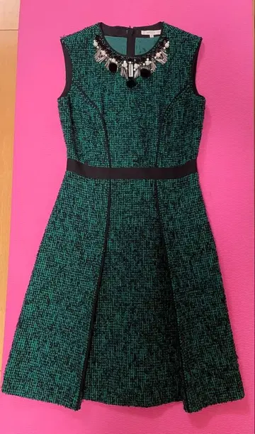 EPOCA 슬리브리스 무릎 기장 원피스 40 그린 녹색 가을/겨울 트위드