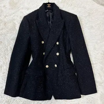 ZARA 라메 혼방 더블 브레스트 자켓 L 사이즈