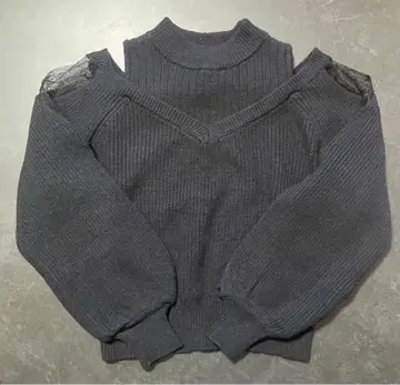 RESEXXY 레이스 레이어드 니트탑 블랙