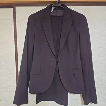 theory 다크 브라운 와인 컬러 팬츠 수트 새상품급