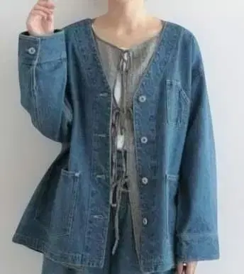 스튜디오 클립 studio CLIP V넥 데님 커버올