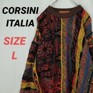 CORSINI 스웨터 3D 입체 니트 멀티 컬러 남성용 빈티지