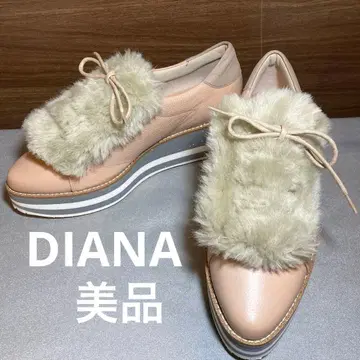 레어 다이애나 글리터 통굽 가죽 레이스업 스니커즈 퍼