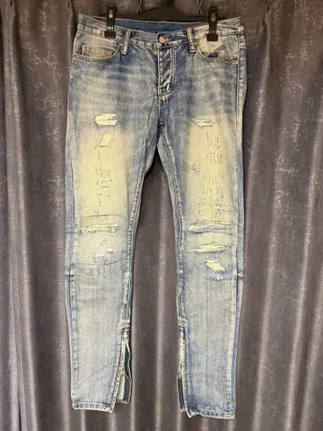 mnml 데미지 가공 데님