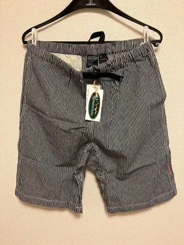 MANASTASH 스트라이프 숏팬츠 일본 XL 택 포함 새상품 린넨 헴프