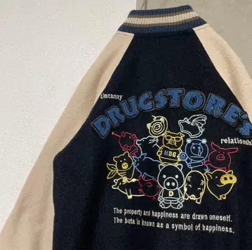 [ 새상품급 레어 ] DRUC STORE's 바시티 자켓 레터드 자수