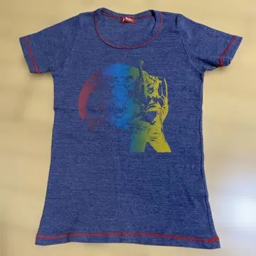 HYSTERIC 컬러풀 프린트 T셔츠 네이비