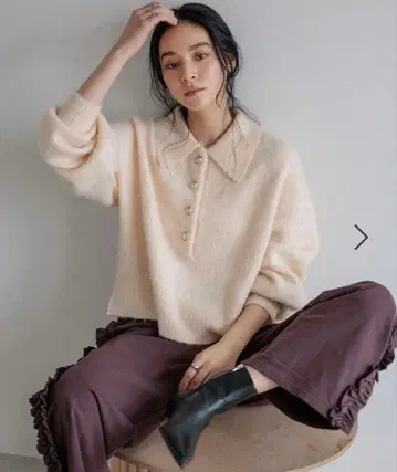 [ LOWRYS FARM ] 폴로 니트 풀오버 LS