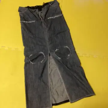 MARITHE+FRANCOIS GIRBAUD 다크 데님 타이트 스커트