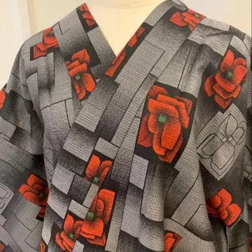 다이쇼 로망 쇼와 레트로 앤티크 도행 기모노 겉옷 와양절충 리메이크