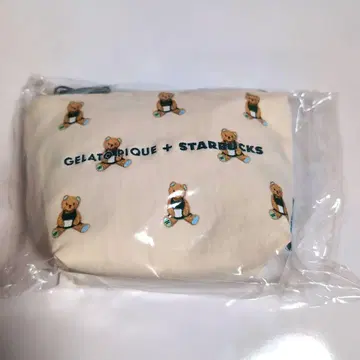 GELATOPIQUE + STARBUCKS 베어 패턴 파우치 아이보리