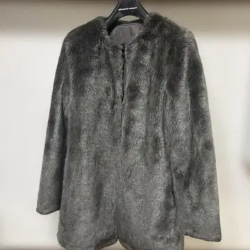 그레이 무스탕 코트 사이즈 36