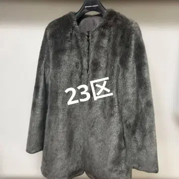 그레이 무스탕 코트 사이즈 36