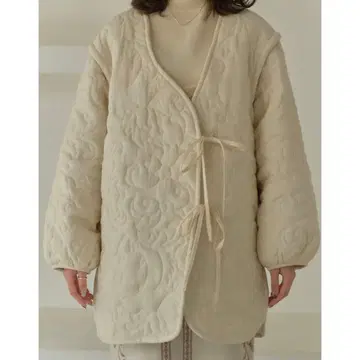 eaphi leaf pattern 2way quilting coat