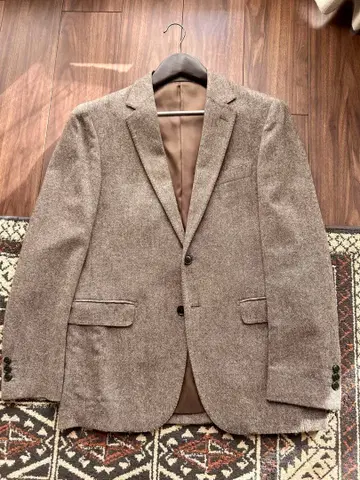 브라운 울 블렌드 테일러드 자켓