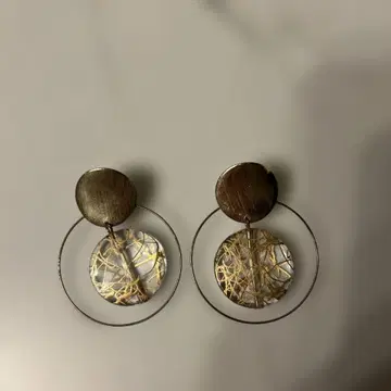 골드 클리어 후프 귀걸이