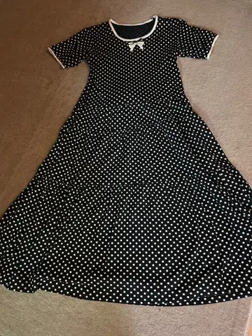 핑크하우스 도트 티셔츠 티어드 원피스