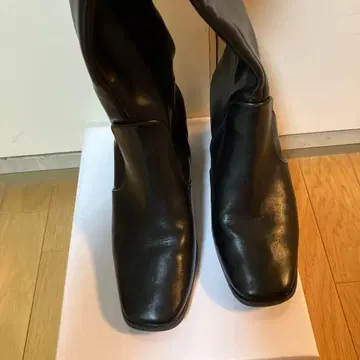 블랙 슬림핏 롱 부츠