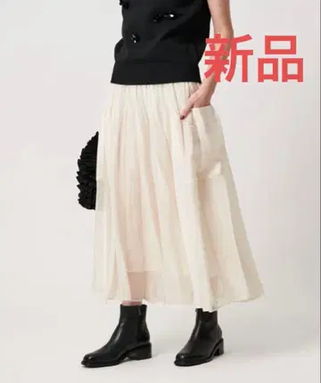 [ 미사용 새상품 ] UNITEDARROWS 샴브레이 오간자 포켓 스커트