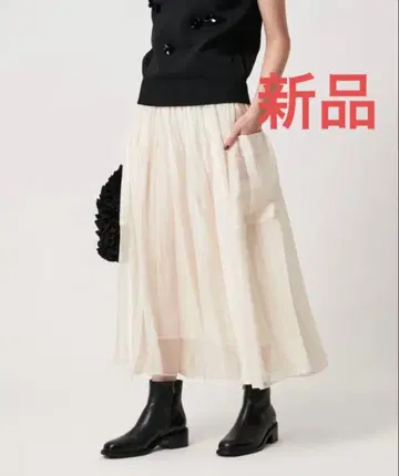 [ 미사용 새상품 ] UNITEDARROWS 샴브레이 오간자 포켓 스커트